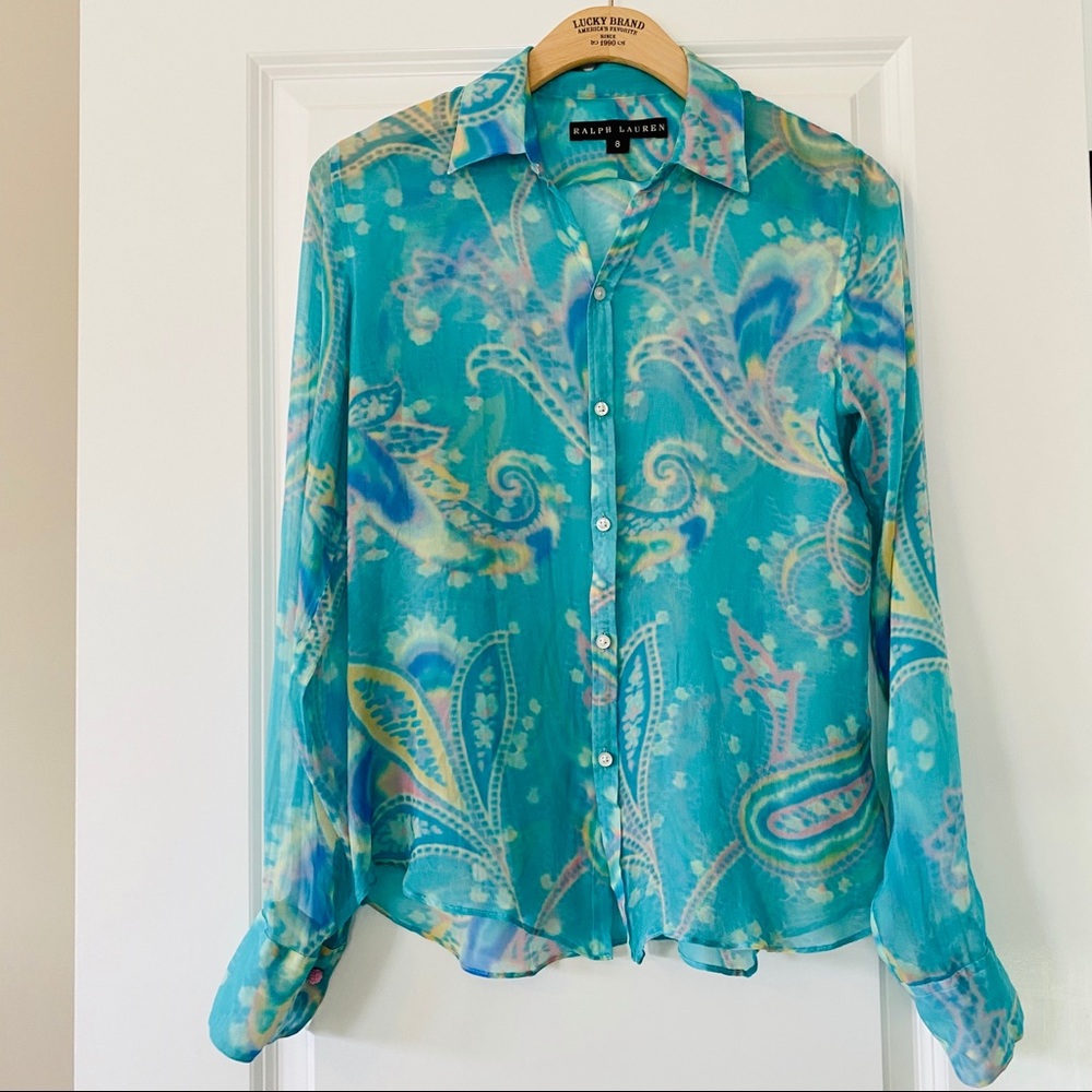 Ralph Lauren Black Label silk print blouse Italy